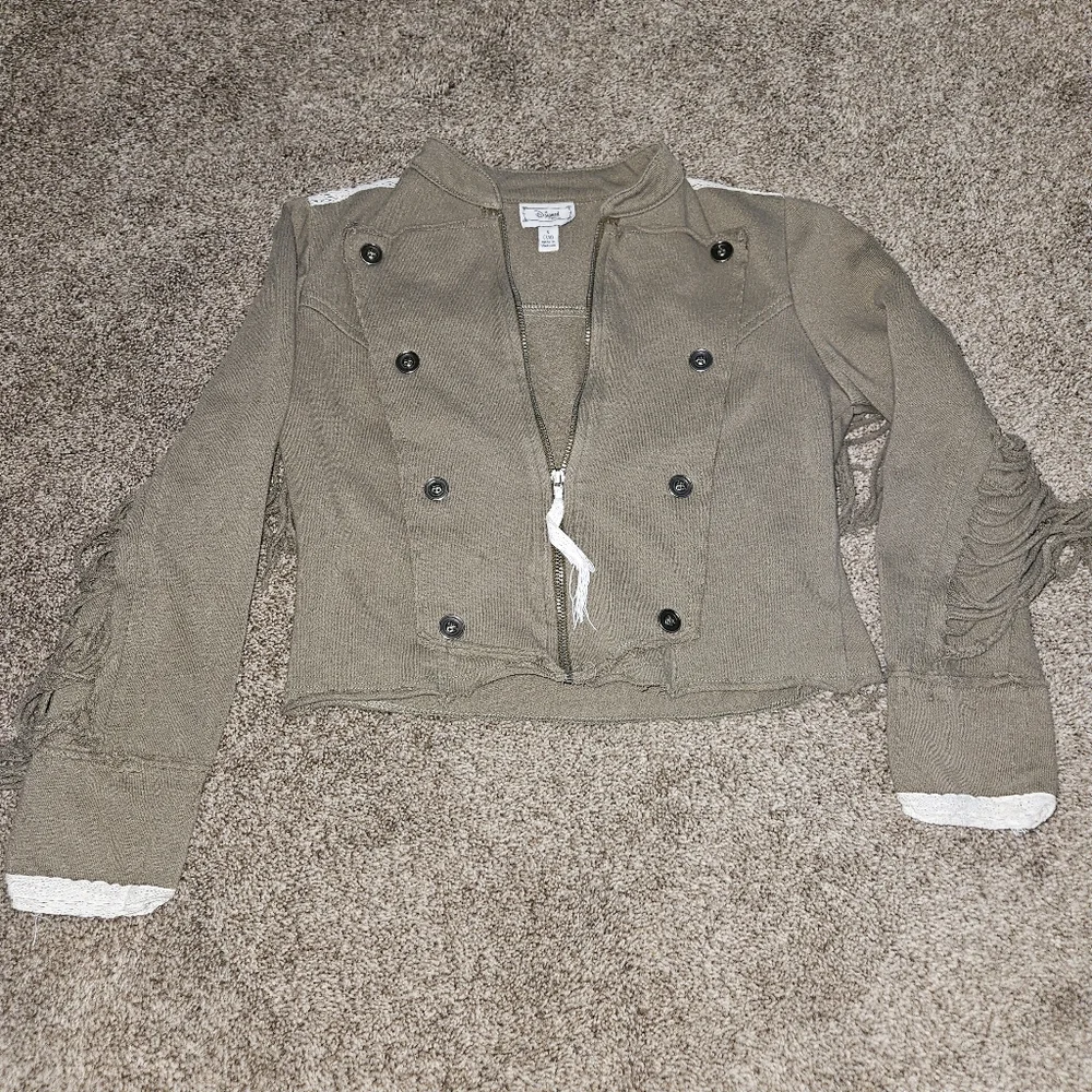 D-signed by Disney Jacket Fringed Girls Size S 7/8 Brown White Kids